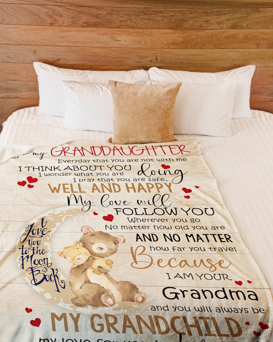 Special Gift For Your Granddaughter Blanket - From Grandma (SKUB12-115)