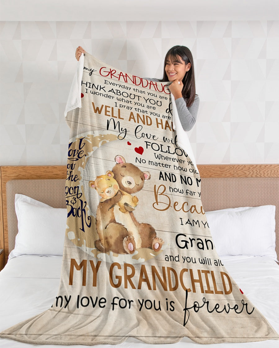 Special Gift For Your Granddaughter Blanket - From Grandma (SKUB12-115)