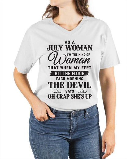 AS A JULY WOMAN – T-SHIRT FOR WOMAN – ntnt07 (SKU26T-01-36-07)