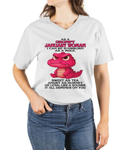 As A Grumpy January Woman - T Shirt For Woman - ntnt01 (SKU09-31-01)
