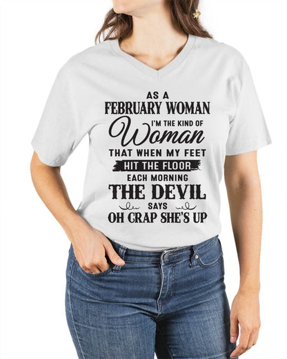AS A FEBRUARY WOMAN – T-SHIRT FOR WOMAN – ntnt02 (SKU26T-01-36-02)
