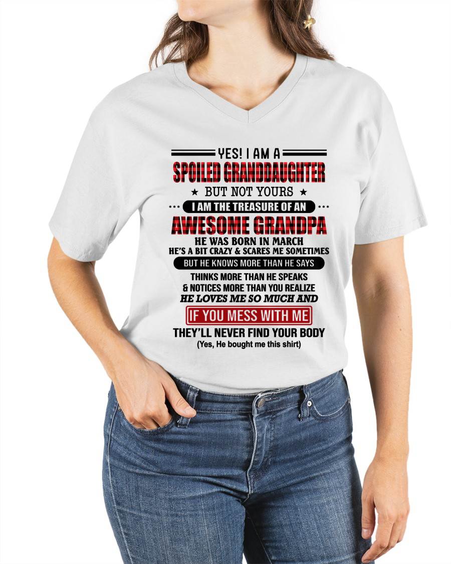 MARCH - YES! I'M A SPOILED GRANDDAUGHTER - GIFT FROM GRANDPA - ntnt03 (SKU26T-01317-03)