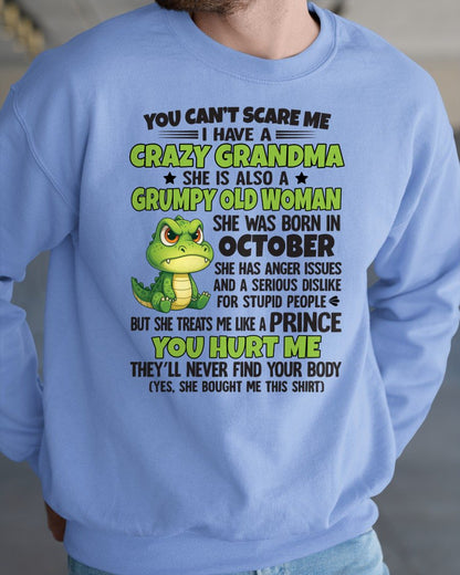 OCTOBER - YOU CAN'T SCARE ME - FOR GRANDSON - GIFT FROM GRANDMA - ntnt10 (SKU09-85-10)