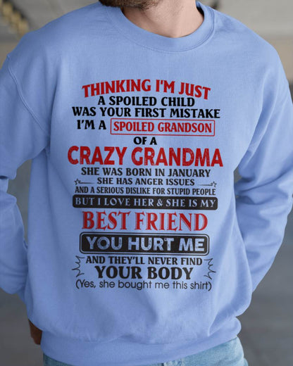 January - Thinking I'm Just A Spoiled Child Was Your First Mistake – Gift For Grandson From Grandma – ntnt01 (SKU26T-01109-01)