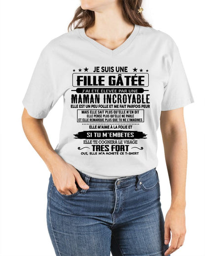 T-SHIRT JE SUIS UNE FILLE CHANCEUSE – CADEAU TOUCHANT DE MAMAN INCROYABLE - fr00 / ntnt00 (SKU26T-0190-00)