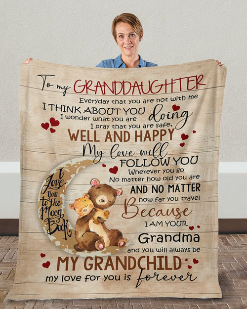 Special Gift For Your Granddaughter Blanket - From Grandma (SKUB12-115)