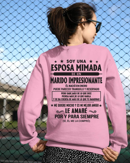 Enero - Soy una Esposa mimada de un Marido impresionante - Regalo especial para tu esposa - T01 (SKU05-101-01)