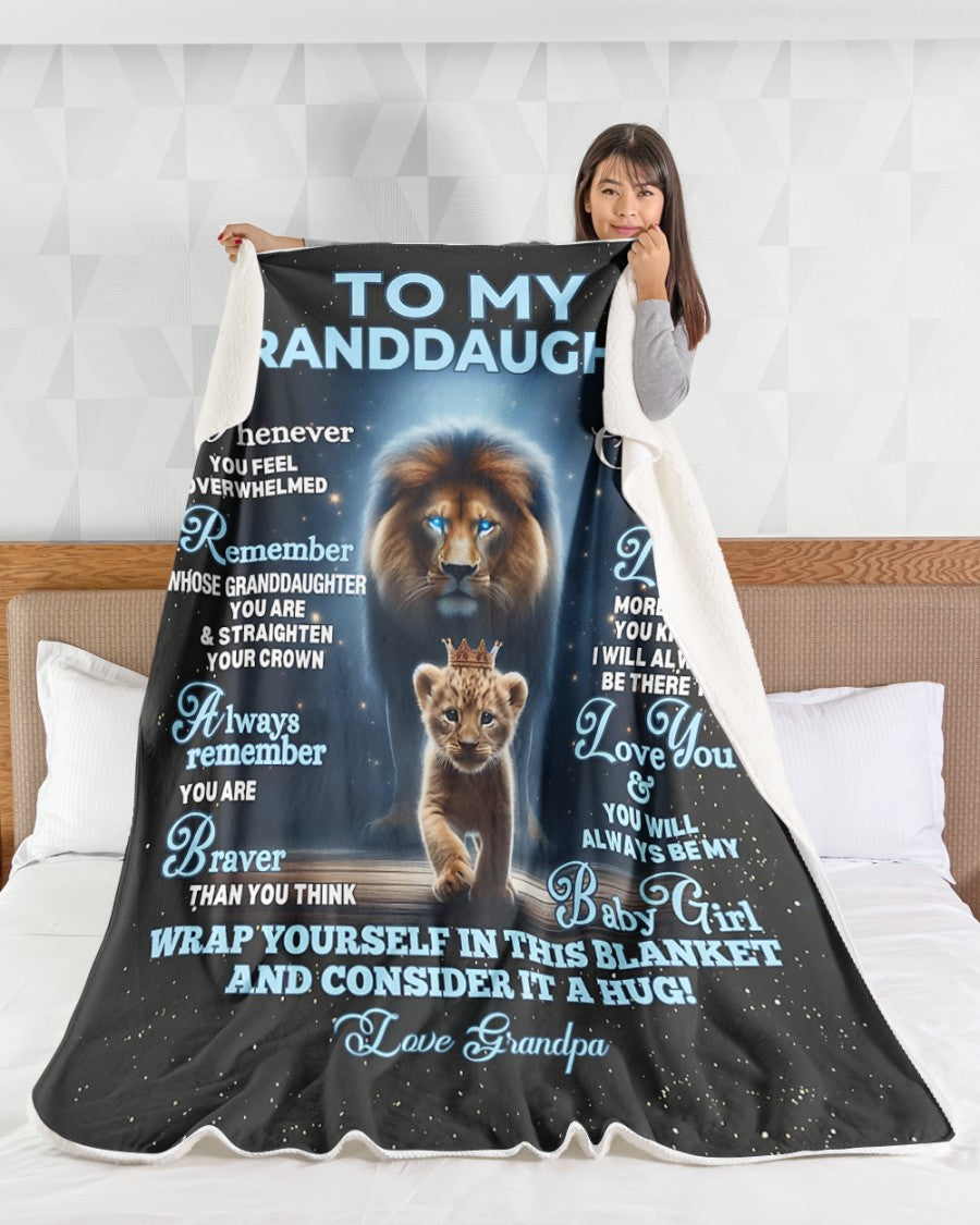 To My Grandaughter Blanket – Wrapped In Love From Granpa(SKU2603-03)