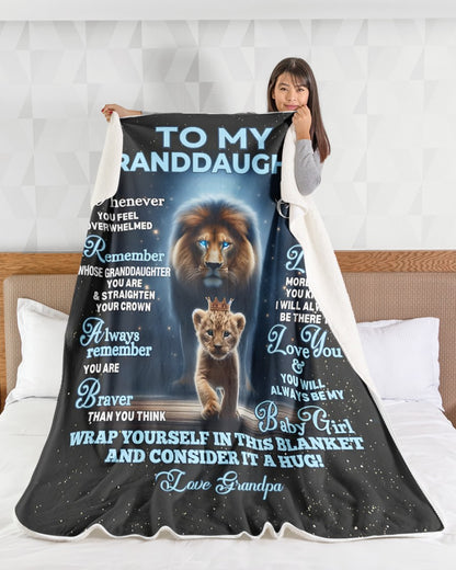 To My Grandaughter Blanket – Wrapped In Love From Granpa(SKU2603-03)