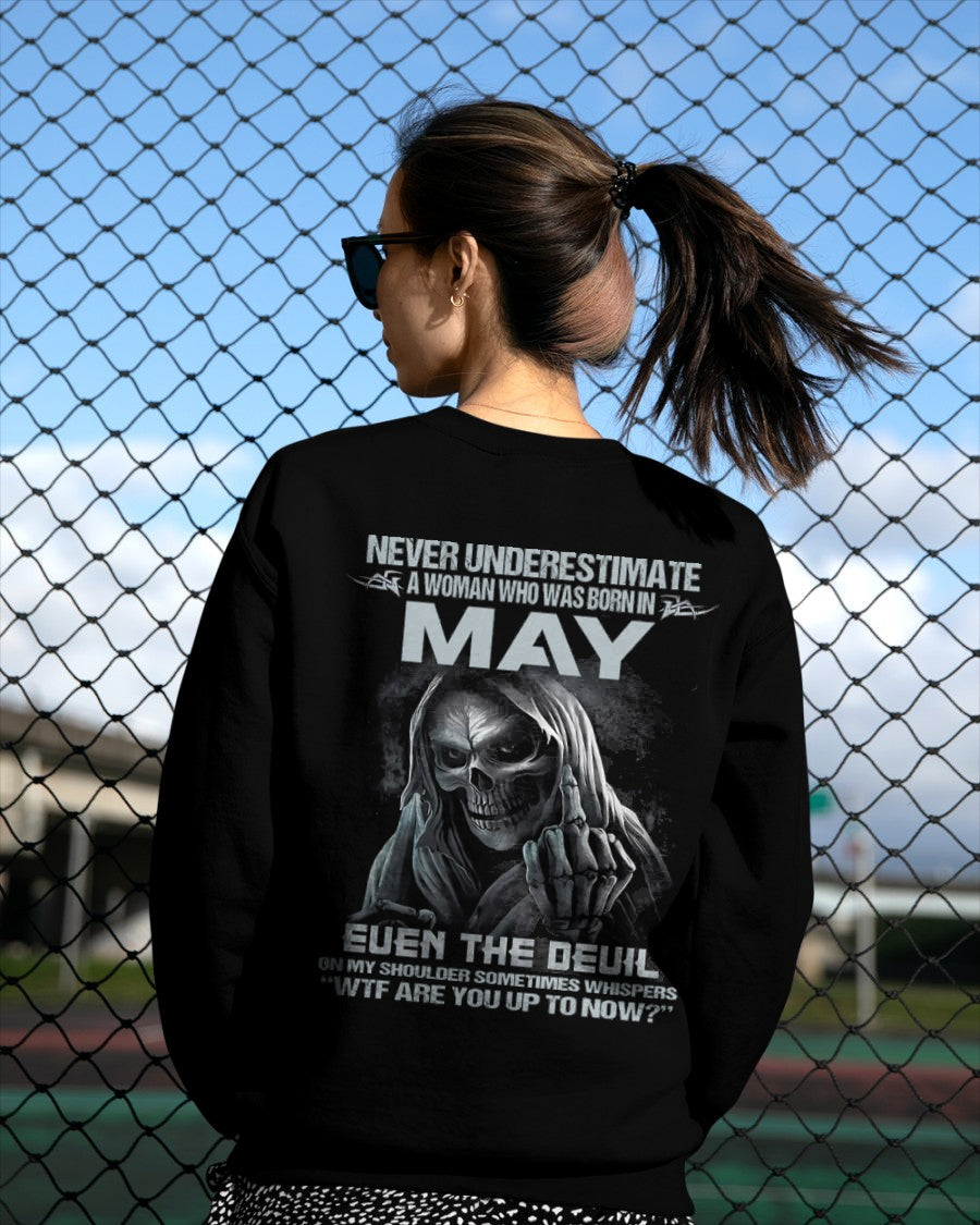 Never Underestimate A Woman Who Was Born In May – T-Shirt For Woman – ntnt05 (SKU09-13-05)