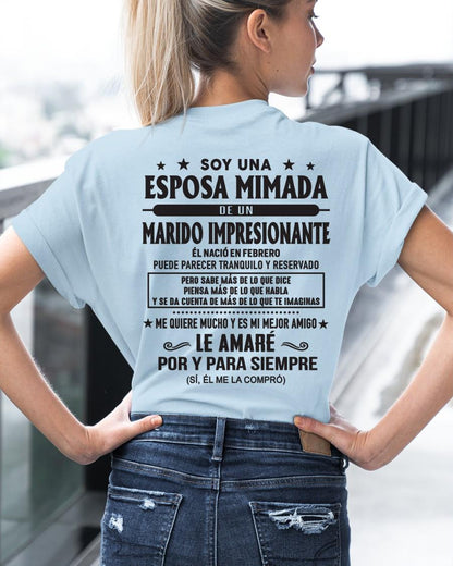 Febrero - Soy una Esposa mimada de un Marido impresionante - Regalo especial para tu esposa - T02 (SKU05-101-02)