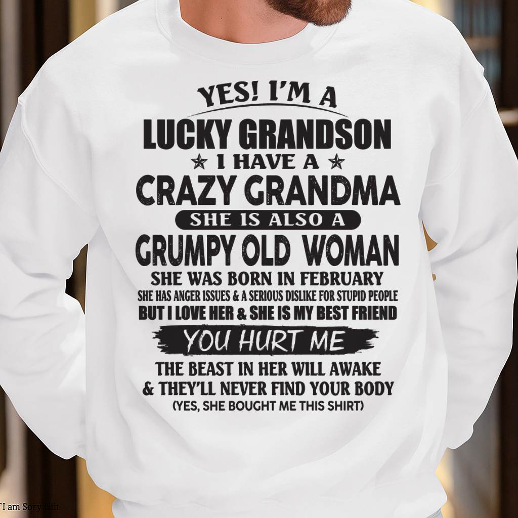FEBRUARY - LUCKY GRANDSON OF CRAZY GRANDMA -  FROM GRANDMA - ntnt02 (SKU10-173-02)