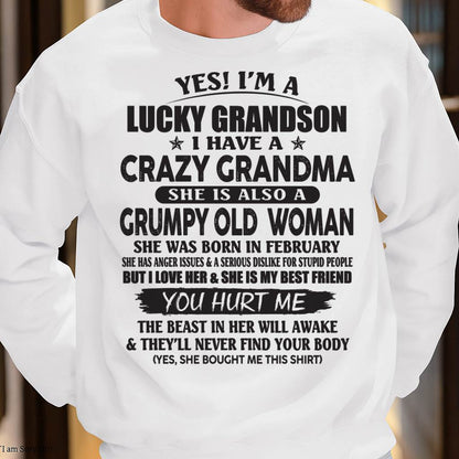 FEBRUARY - LUCKY GRANDSON OF CRAZY GRANDMA -  FROM GRANDMA - ntnt02 (SKU10-173-02)