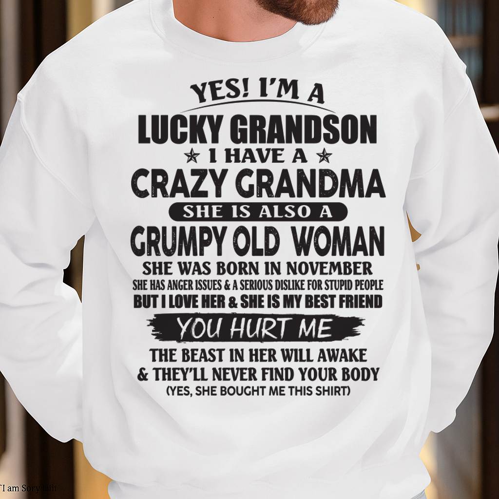 NOVEMBER - LUCKY GRANDSON OF CRAZY GRANDMA -  FROM GRANDMA - ntnt11 (SKU10-173-11)