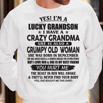 DECEMBER - LUCKY GRANDSON OF CRAZY GRANDMA -  FROM GRANDMA - ntnt12 (SKU10-173-12)