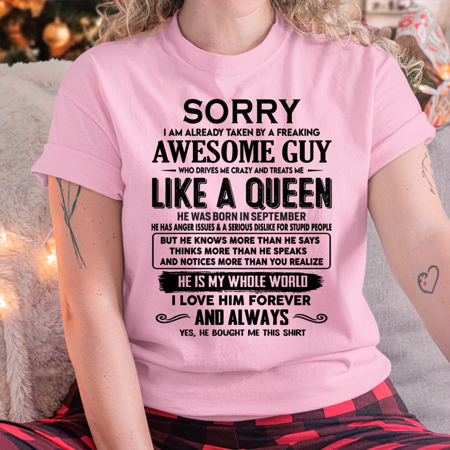 September - Sorry I am already taken by a freaking awesome guy - Gift for Wife From Husband - ntnt09 (SKU-SRG-09)