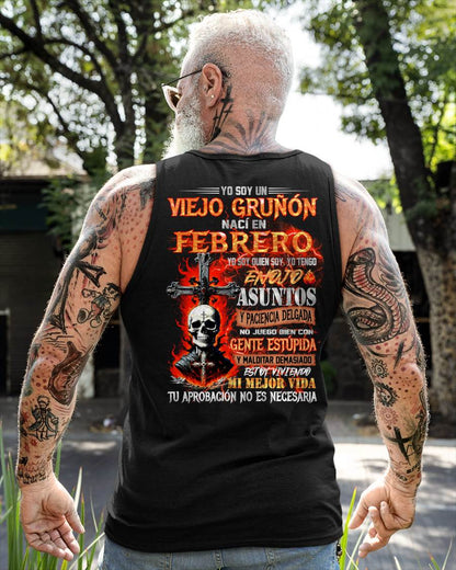 Febrero - Viejo Gruñón - Camiseta Divertida de Calavera con Problemas de Ira - Regalo Perfecto Para Ti - ntnt02 (SKU26T-01203-02)