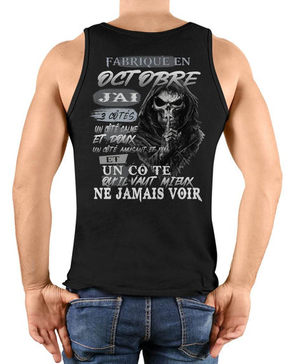 Fabriqué en Octobre – J’ai 3 Côtés | T-Shirt Homme Caractère Fort - ntnt10 (SKU26T-01174-10)
