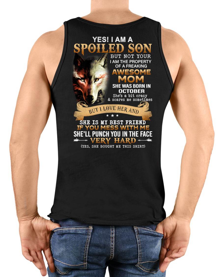 October - Lucky Son of Awesome Mom - Perfect Gift for Son From Mom - ntnt10 (SKU10-128-10)