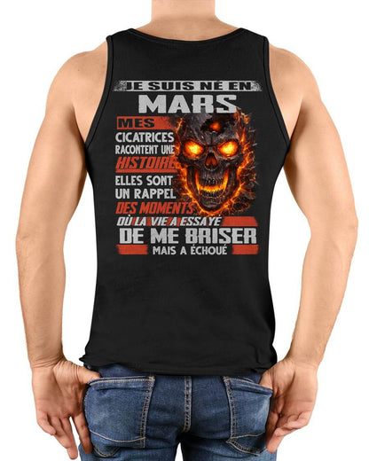 Je Suis Né en Mars – Mes Cicatrices Racontent Une Histoire | T-Shirt Homme Fort - ntnt03 (SKU26T-01175-03)