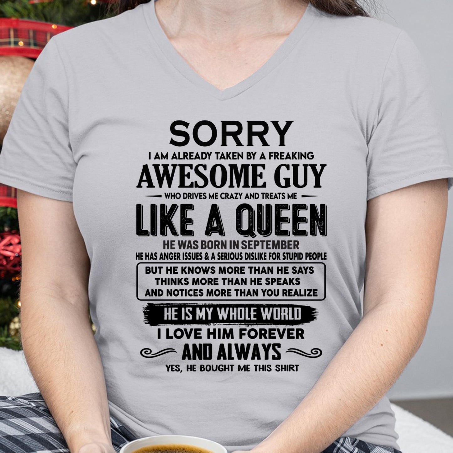 September - Sorry I am already taken by a freaking awesome guy - Gift for Wife From Husband - ntnt09 (SKU-SRG-09)