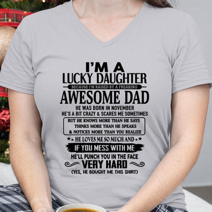 December - I'm Lucky Daughter - Gift for Daughter from Dad - ntnt12 (SKU-TLUCKYDD-12)