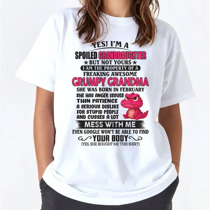 Yes! I'm A Spoiled Granddaughter - Gift For Grandson And Granddaughter From Grandma - ntnt02 (SKU09-96-02)